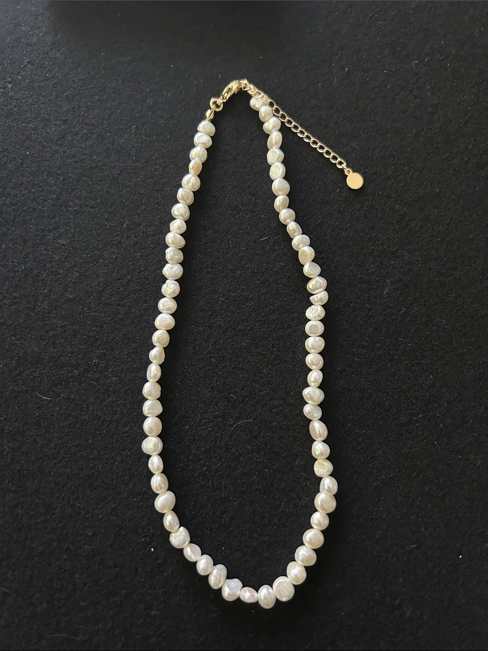Cultured White Pearl 16 inch necklace with Golden Chain Extender